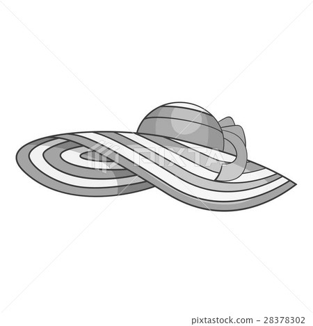 Beach hat icon, gray monochrome style 28378302