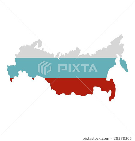 Russia map icon, flat style 28378305