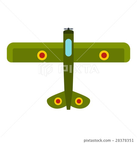 Army biplane icon, flat style 28378351