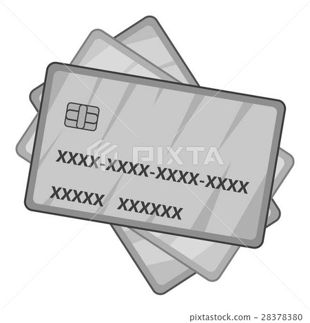 Credit cards icon, gray monochrome style Credit cards icon, gray monochrome style 28378380