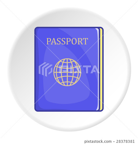 Blue passport icon, cartoon style Blue passport icon, cartoon style 28378381