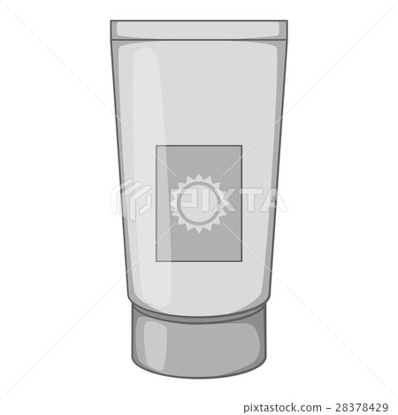 Sunscreen cream icon, gray monochrome style 28378429