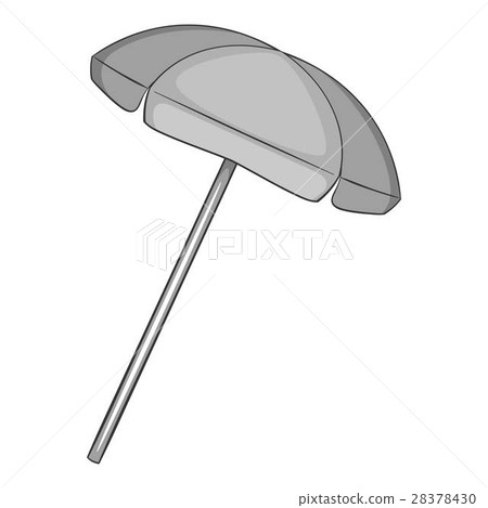 Beach umbrella icon, gray monochrome style 28378430