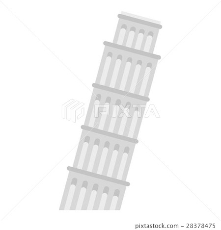 Pisa tower icon, flat style Pisa tower icon, flat style 28378475