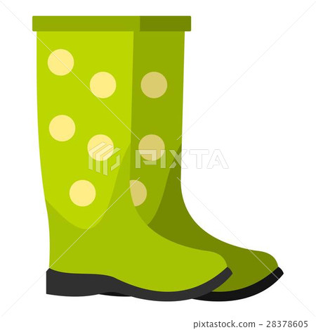 Rubber boots icon, flat style 28378605