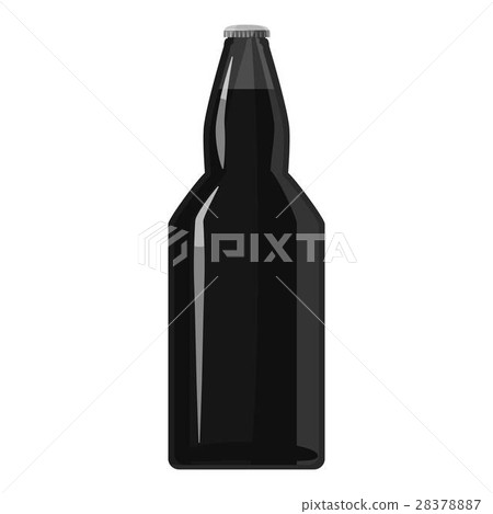 Dark beer bottle icon, gray monochrome style 28378887