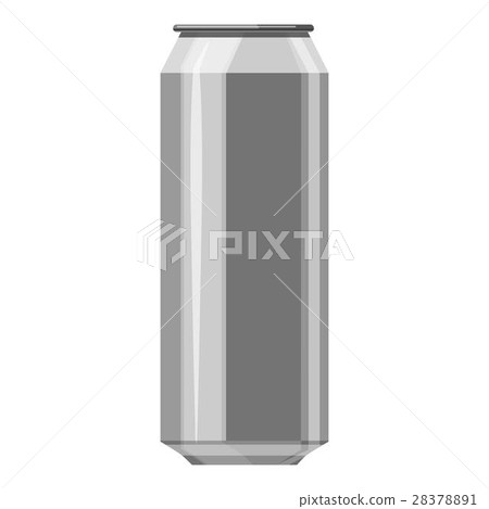 Aluminum beer can icon, gray monochrome style 28378891