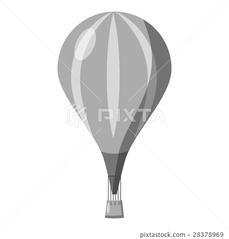 Air balloon icon, gray monochrome style 28378969