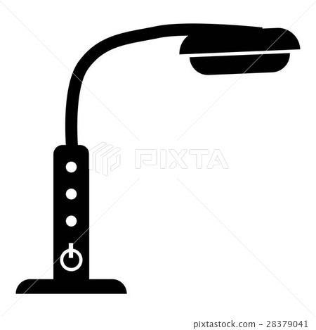 Table lamp with control panel icon, simple style - Stock Illustration ...