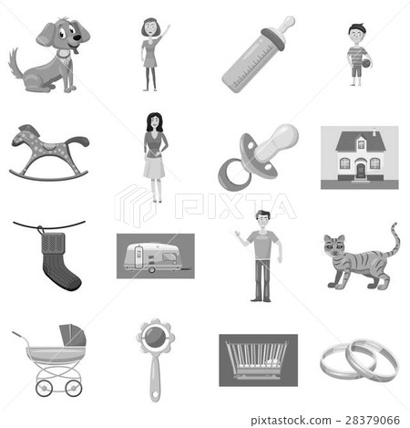 Family with children icons set 28379066