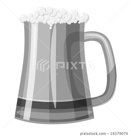 Mug of beer icon, gray monochrome style Mug of beer icon, gray monochrome style 28379078