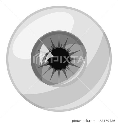 Human eye ball icon, gray monochrome style 28379186