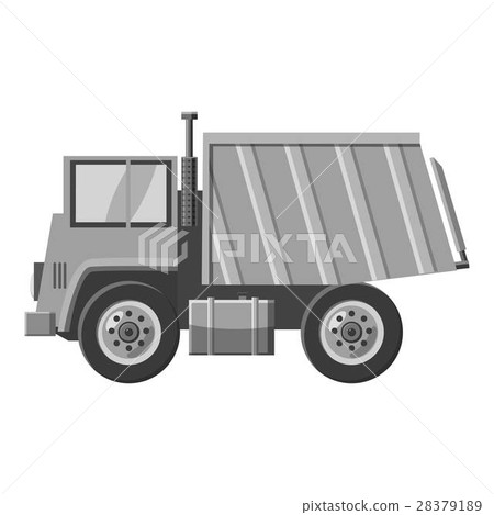 Dump truck icon, gray monochrome style 28379189