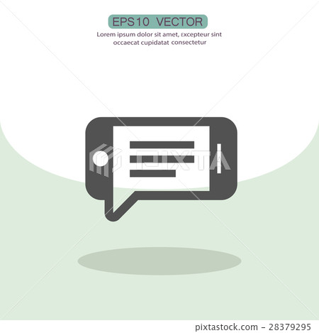 Pictograph of message or chat on smartphone Pictograph of message or chat on smartphone 28379295