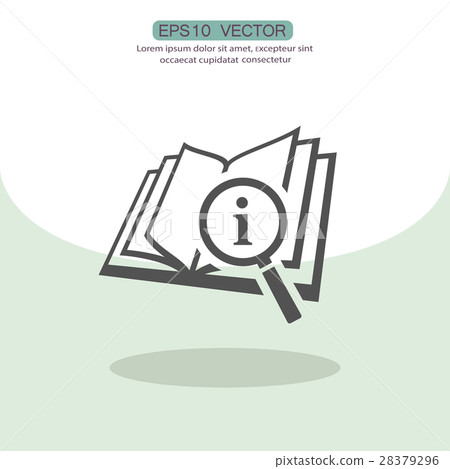 Pictograph of book and magnifier glass 28379296