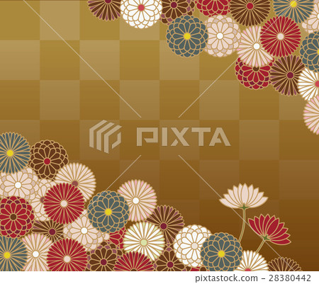 Japanese pattern of chrysanthemum flower pattern 28380442