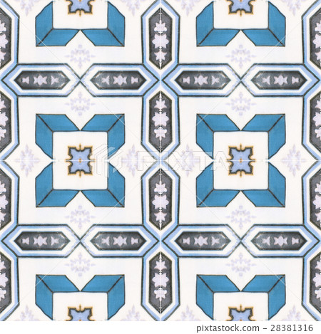 Beautiful ceramic tiles pattern in the park public 28381316