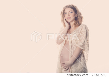 Cute gentle pregnant woman Cute gentle pregnant woman 28381590