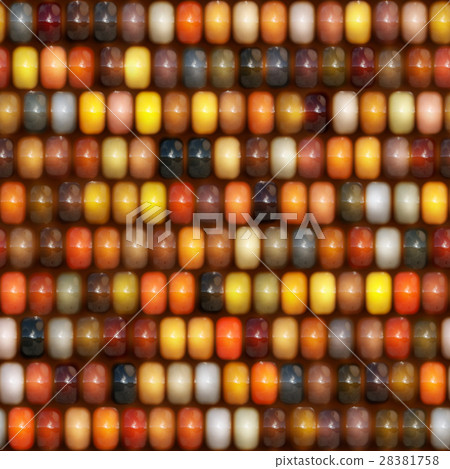 Bright and delicate sweet corn kernels closeup texture background (seamless connection, high resolution 3D CG rendering ∕ coloring illustration) 28381758