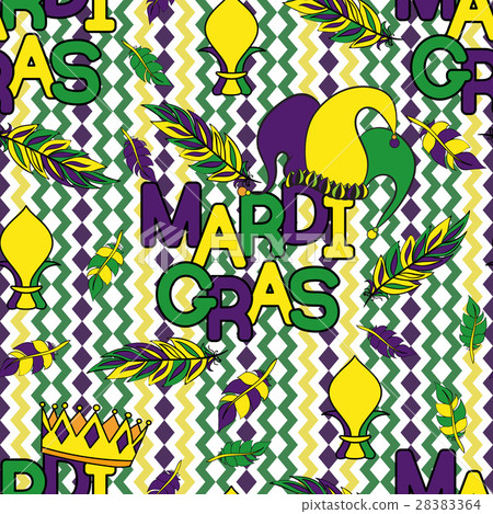 Mardi Gras seamless pattern 28383364