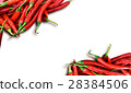 red chili peppers on white 28384506