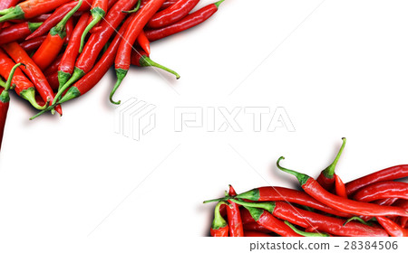 red chili peppers on white red chili peppers on white 28384506