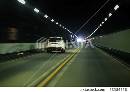 Highway tunnel running Highway tunnel running 28384558