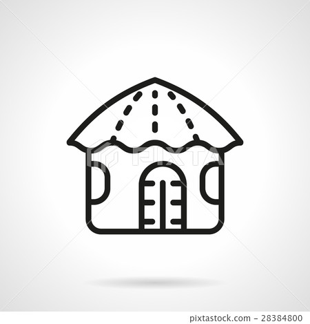 Hawaiian hut simple line vector icon Hawaiian hut simple line vector icon 28384800