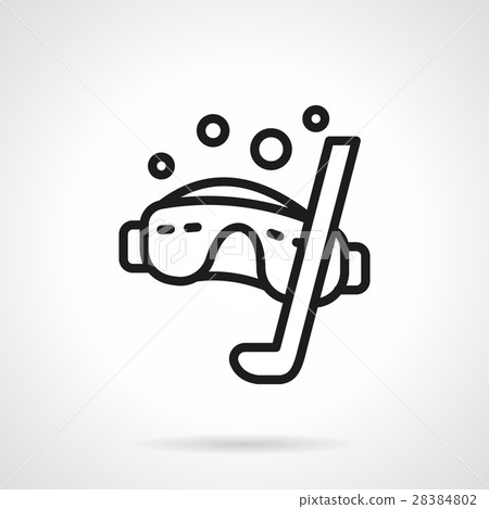 Snorkeling simple line vector icon Snorkeling simple line vector icon 28384802