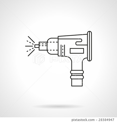 Sandblasting nozzle flat line vector icon Sandblasting nozzle flat line vector icon 28384947