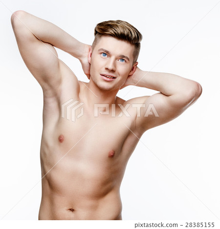 Young shirtless man isolated on white Young shirtless man isolated on white 28385155