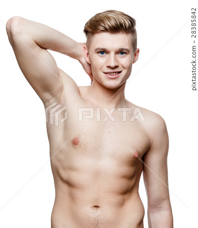 Young shirtless man isolated on white Young shirtless man isolated on white 28385842