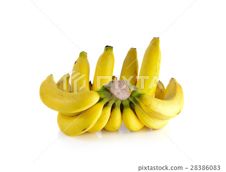 Ripe banana on white background 28386083