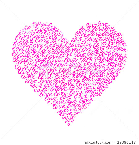 Abstract pink heart from "love" Abstract pink heart from "love" 28386118
