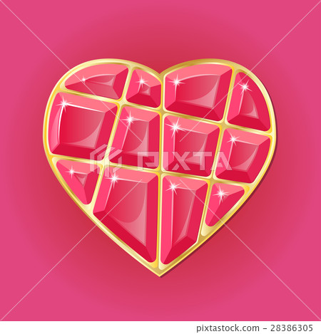 Diamond heart on pink background Diamond heart on pink background 28386305