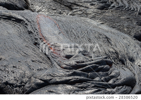 Close up lava flow in lava field 28386520