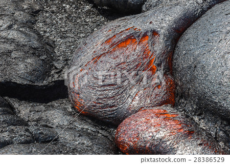 Close up lava flow in lava field Close up lava flow in lava field 28386529