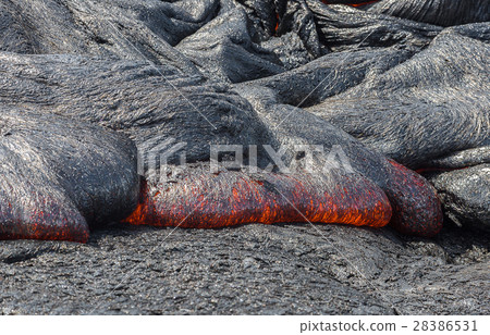 Close up lava flow in lava field Close up lava flow in lava field 28386531