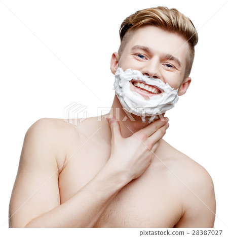 Young shirtless man isolated on white 28387027