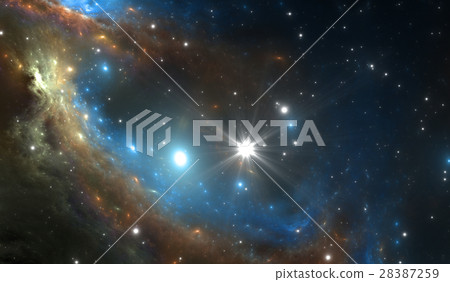 Supernova explosion with nebula in the background-插圖素材 [28387259] - PIXTA圖庫