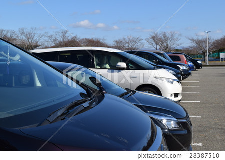 Car parked in parking lot Car parked in parking lot 28387510