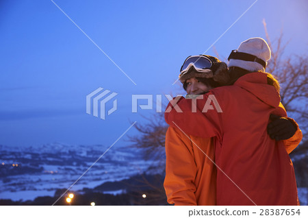 Ski resort couple Ski resort couple 28387654