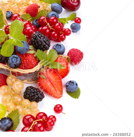 Fresh fruits with leaves. Fresh fruits with leaves. 28388052