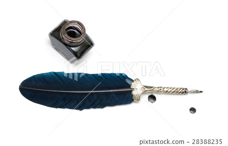 pen and inkwell on a white background pen and inkwell on a white background 28388235