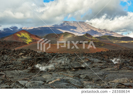 Lava field at Tolbachik volcano, after eruption in 28388634