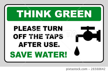 Save water sign, vector illustration 28388642