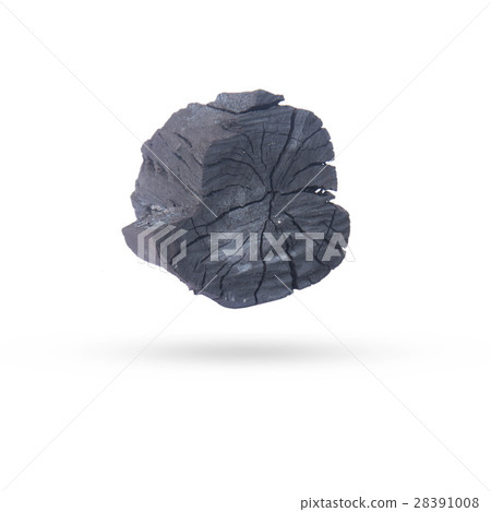 Natural wood charcoal Isolated on white 28391008