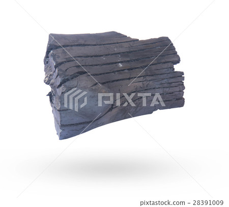 Natural wood charcoal Isolated on white 28391009