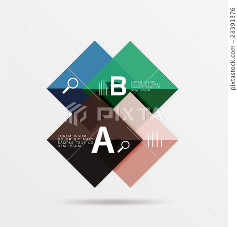 Overlapping square infographics 28391376