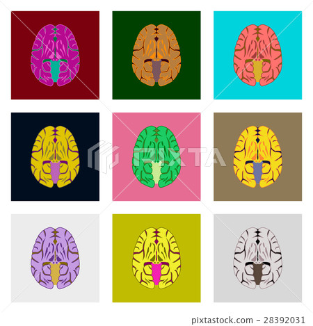 icons set in flat style human brain - Stock Illustration [28392031] - PIXTA